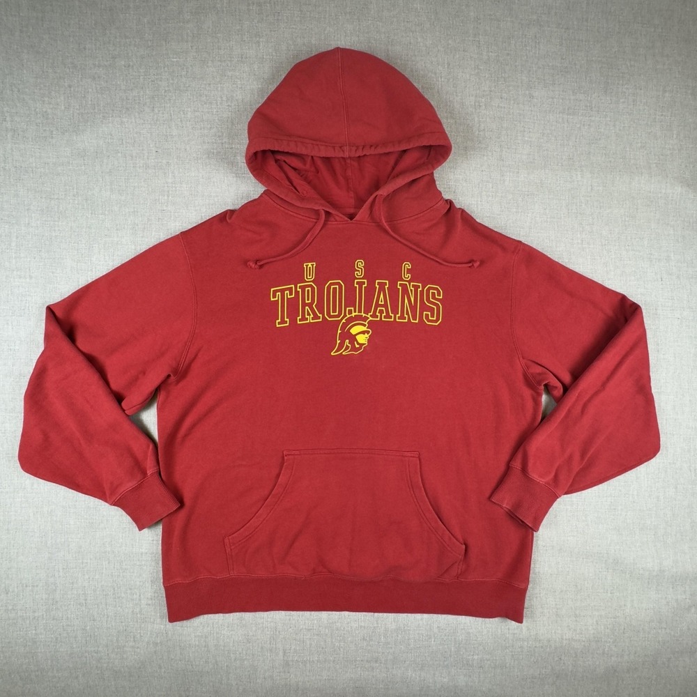 USC Trojans Hoodie Mens Red NCAA College Football Pullover Fleece Sweatshirt